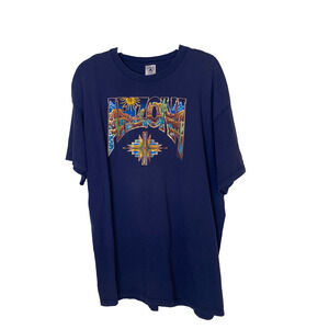Vintage Arizona T-Shirt Sz XXL Delta Navy Blue Graphic Cactus Southwest Tee Y2K